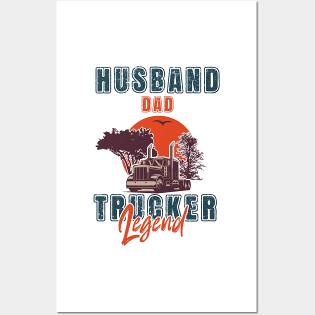 Big loads rig trucker, Husband Dad Trucker Legend Wall Art by HomeCoquette